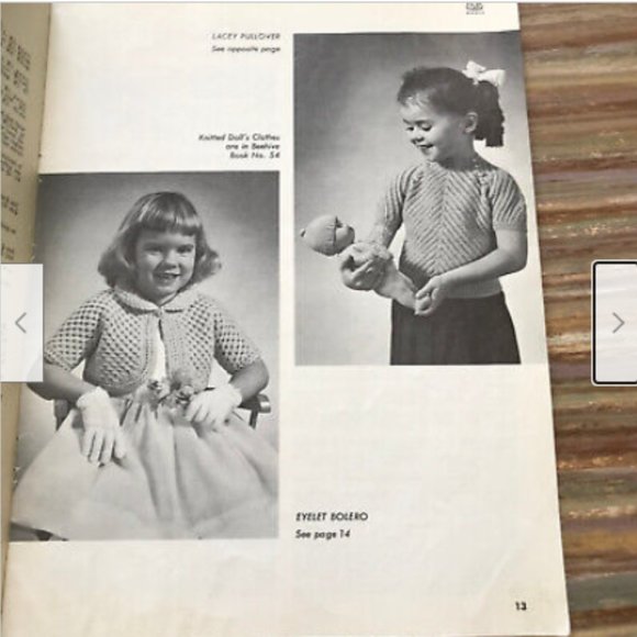 1950s Handknits for Children by Beehive #87 Vtg Knitting Pattern Book Size 1-4 - Picture 3 of 6